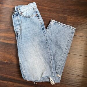 Topshop Light Blue Straight Leg Jeans